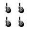 Service Caster 3.5'' SS Soft Rubber Swivel 1-1/8'' Expanding Stem Caster Set with Brake, 4PK SCC-SSEX20S3514-SRS-TLB-118-4 - alternate 1